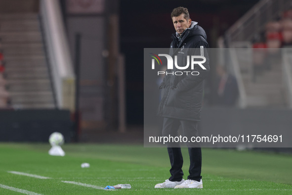 Sven Demandt of Borussia Monchengladbach participates in the Premier League International Cup match between Middlesbrough Under 21s and Boru...