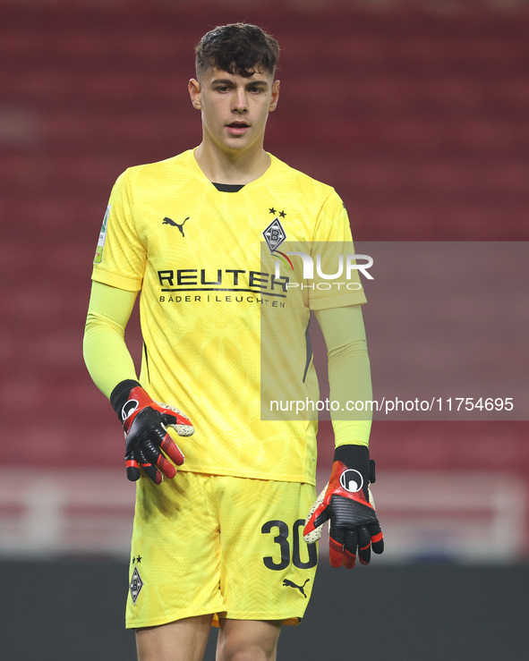 Maximillian Neutgens of Borussia Monchengladbach participates in the Premier League International Cup match between Middlesbrough Under 21s...