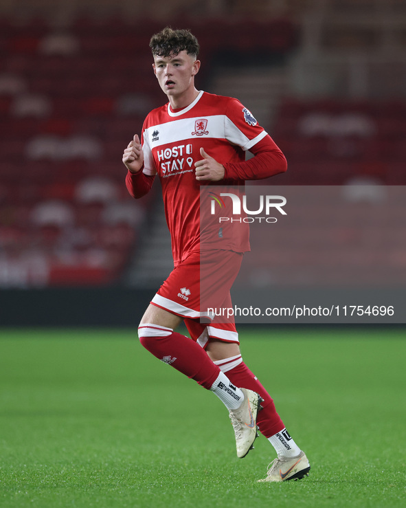 Ajay Matthews of Middlesbrough plays during the Premier League International Cup match between Middlesbrough Under 21s and Borussia Moncheng...