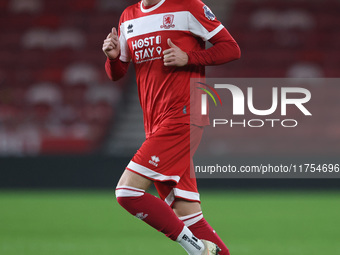 Ajay Matthews of Middlesbrough plays during the Premier League International Cup match between Middlesbrough Under 21s and Borussia Moncheng...