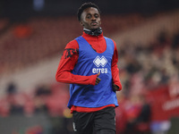 Yacou Traore warms up during the Premier League International Cup match between Middlesbrough Under 21s and Borussia Monchengladbach at the...