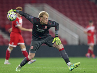 Thomas Glover of Middlesbrough plays during the Premier League International Cup match between Middlesbrough Under 21s and Borussia Moncheng...