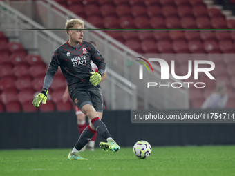 Thomas Glover of Middlesbrough participates in the Premier League International Cup match between Middlesbrough Under 21s and Borussia Monch...