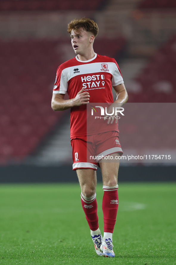 Luke Woolston of Middlesbrough plays during the Premier League International Cup match between Middlesbrough Under 21s and Borussia Moncheng...