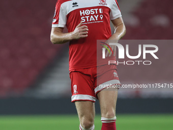 Luke Woolston of Middlesbrough plays during the Premier League International Cup match between Middlesbrough Under 21s and Borussia Moncheng...