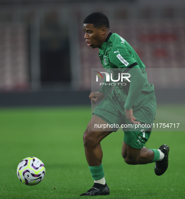 Joshua Uwakhonye of Borussia Monchengladbach plays during the Premier League International Cup match between Middlesbrough Under 21s and Bor...