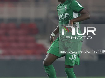 Winsley Boteli of Borussia Monchengladbach is in action during the Premier League International Cup match between Middlesbrough Under 21s an...