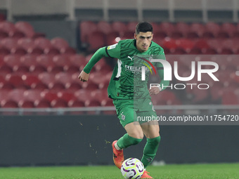 Grant Ranos of Borussia Monchengladbach plays during the Premier League International Cup match between Middlesbrough Under 21s and Borussia...