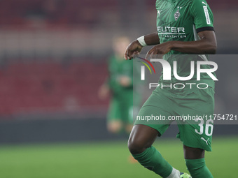 Winsley Boteli of Borussia Monchengladbach is in action during the Premier League International Cup match between Middlesbrough Under 21s an...