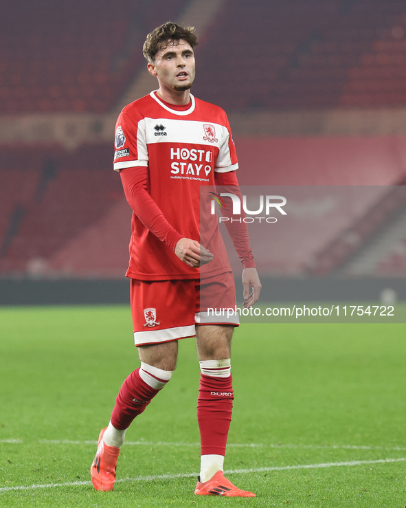 Nathan Simpson of Middlesbrough participates in the Premier League International Cup match between Middlesbrough Under 21s and Borussia Monc...