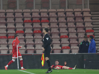 Ajay Matthews of Middlesbrough celebrates after scoring his second and the team's third goal during the Premier League International Cup mat...