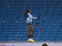 Khadija Shaw #21 of Manchester City W.F.C. celebrates her goal during the Barclays FA Women's Super League match between Manchester City and...