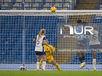 Khadija Shaw #21 of Manchester City W.F.C. scores a goal to make it 2-0 during the Barclays FA Women's Super League match between Manchester...