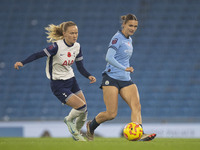 Kerstin Casparij #18 of Manchester City W.F.C. is in possession of the ball during the Barclays FA Women's Super League match between Manche...