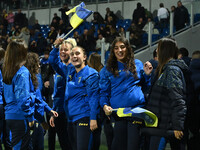 The Frosinone Calcio Women's Team plays during the 13th day of the Serie BKT Championship between Frosinone Calcio and Palermo F.C. at the B...