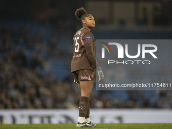 Khiara Keating #35 (GK) of Manchester City W.F.C. participates in the Barclays FA Women's Super League match between Manchester City and Tot...