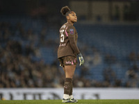 Khiara Keating #35 (GK) of Manchester City W.F.C. participates in the Barclays FA Women's Super League match between Manchester City and Tot...