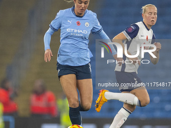 During the Barclays FA Women's Super League match between Manchester City and Tottenham Hotspur at the Etihad Stadium in Manchester, England...