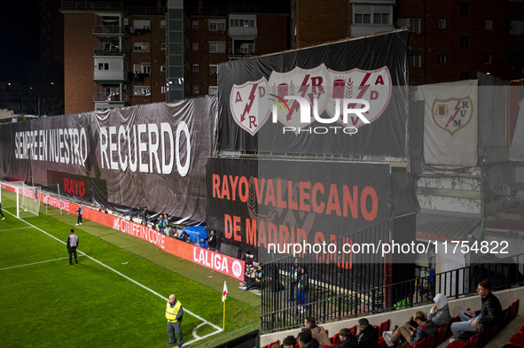 A general view of the stadium before the La Liga EA Sports 2024/25 football match between Rayo Vallecano and UD Las Palmas at Estadio de Val...