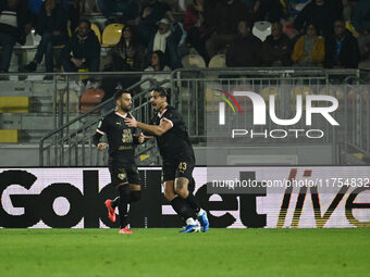 Roberto Insigne of Palermo F.C. celebrates after scoring the goal of 0-1 during the 13th day of the Serie BKT Championship between Frosinone...