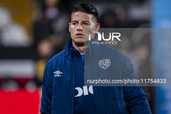 James Rodriguez of Rayo Vallecano enters the field during the La Liga EA Sports 2024/25 football match between Rayo Vallecano and UD Las Pal...