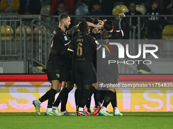 Roberto Insigne of Palermo F.C. celebrates after scoring the goal of 0-1 during the 13th day of the Serie BKT Championship between Frosinone...