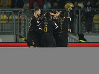 Roberto Insigne of Palermo F.C. celebrates after scoring the goal of 0-1 during the 13th day of the Serie BKT Championship between Frosinone...