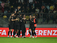 Roberto Insigne of Palermo F.C. celebrates after scoring the goal of 0-1 during the 13th day of the Serie BKT Championship between Frosinone...