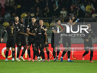 Roberto Insigne of Palermo F.C. celebrates after scoring the goal of 0-1 during the 13th day of the Serie BKT Championship between Frosinone...