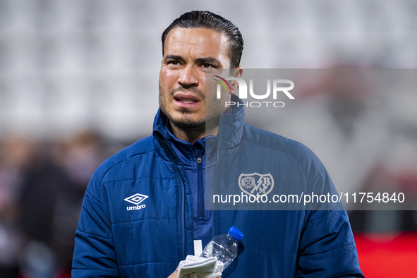 Raul de Tomas of Rayo Vallecano enters the field during the La Liga EA Sports 2024/25 football match between Rayo Vallecano and UD Las Palma...