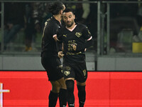 Roberto Insigne of Palermo F.C. celebrates after scoring the goal of 0-1 during the 13th day of the Serie BKT Championship between Frosinone...