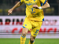 Giorgi Kvernadze of Frosinone Calcio is in action during the 13th day of the Serie BKT Championship between Frosinone Calcio and Palermo F.C...