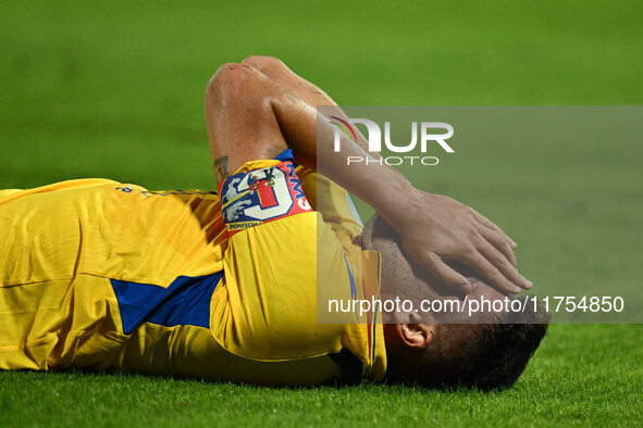 Riccardo Marchizza of Frosinone Calcio participates in the 13th day of the Serie BKT Championship between Frosinone Calcio and Palermo F.C....