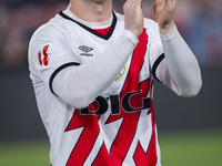 Isi Palazon of Rayo Vallecano cheers the fans during the La Liga EA Sports 2024/25 football match between Rayo Vallecano and UD Las Palmas a...