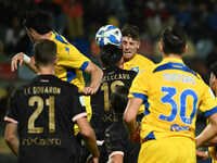 Gabriele Bracaglia of Frosinone Calcio scores the goal to make it 1-1 during the 13th day of the Serie BKT Championship between Frosinone Ca...