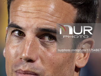 Inigo Perez, head coach of Rayo Vallecano, is seen during the La Liga EA Sports 2024/25 football match between Rayo Vallecano and UD Las Pal...