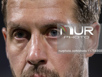 Florian Lejeune of Rayo Vallecano is seen during the La Liga EA Sports 2024/25 football match between Rayo Vallecano and UD Las Palmas at Es...