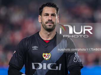 Augusto Batalla of Rayo Vallecano is seen during the La Liga EA Sports 2024/25 football match between Rayo Vallecano and UD Las Palmas at Es...