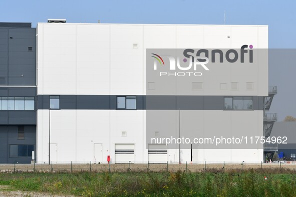 Sanofi pharmaceutical laboratory plant is in Neuville sur Saone in Rhone, France, on November 8, 2024. 