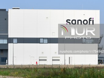 Sanofi pharmaceutical laboratory plant is in Neuville sur Saone in Rhone, France, on November 8, 2024. (