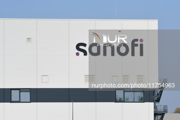 Sanofi pharmaceutical laboratory plant is in Neuville sur Saone in Rhone, France, on November 8, 2024. 