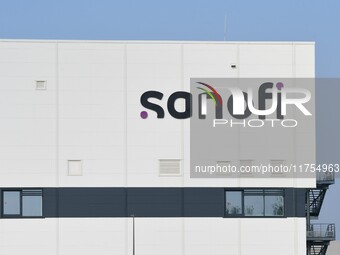 Sanofi pharmaceutical laboratory plant is in Neuville sur Saone in Rhone, France, on November 8, 2024. (