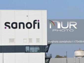 Sanofi pharmaceutical laboratory plant is in Neuville sur Saone in Rhone, France, on November 8, 2024. (