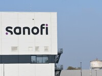 Sanofi pharmaceutical laboratory plant is in Neuville sur Saone in Rhone, France, on November 8, 2024. (