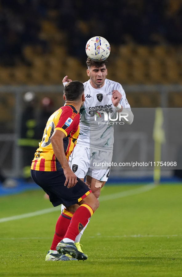 Saba Goglichidze of Empoli FC is in action during the Serie A match between US Lecce and Empoli in Lecce, Italy, on November 8, 2024. 