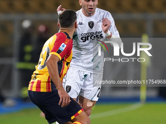 Saba Goglichidze of Empoli FC is in action during the Serie A match between US Lecce and Empoli in Lecce, Italy, on November 8, 2024. (