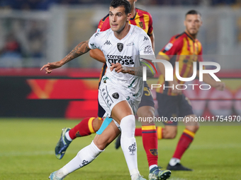 Pietro Pellegri of Empoli FC is in action during the Serie A match between US Lecce and Empoli in Lecce, Italy, on November 8, 2024. (