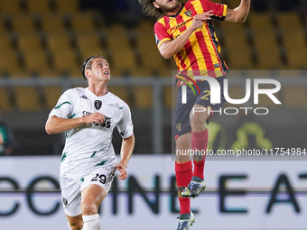 Antonino Gallo of US Lecce is in action during the Serie A match between US Lecce and Empoli in Lecce, Italy, on November 8, 2024. (