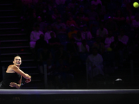 RIYADH, SAUDI ARABIA - NOVEMBER 08: Aryna Sabalenka of Belarus during her semi-final match against Coco Gauff of USA, on Day 7 of the 2024 W...