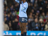 Khadija Shaw #21 of Manchester City W.F.C. celebrates her goal during the Barclays FA Women's Super League match between Manchester City and...